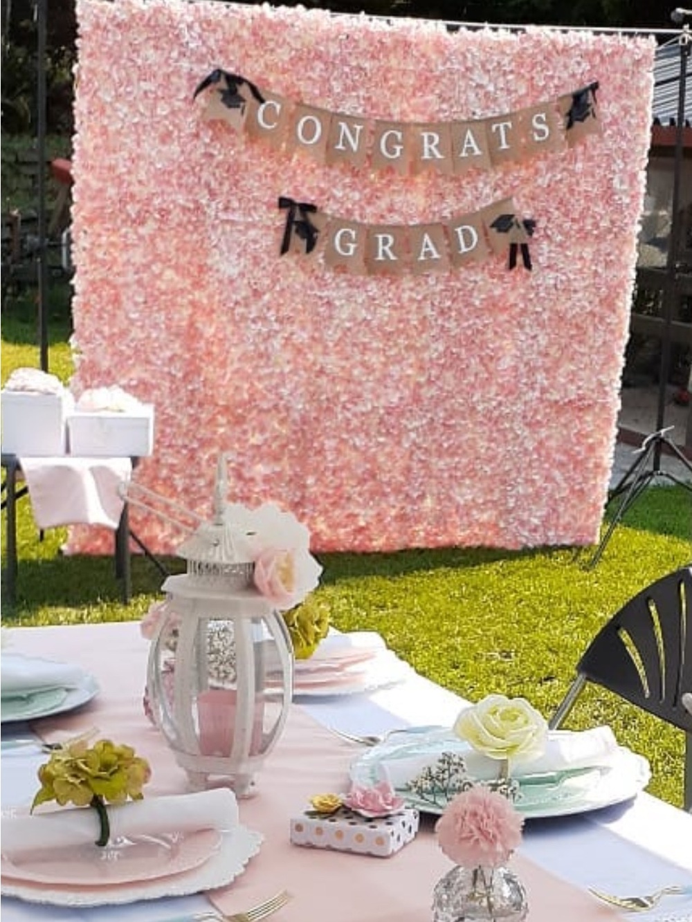 Blush Pink Floral Backdrop - 8’ x 8’